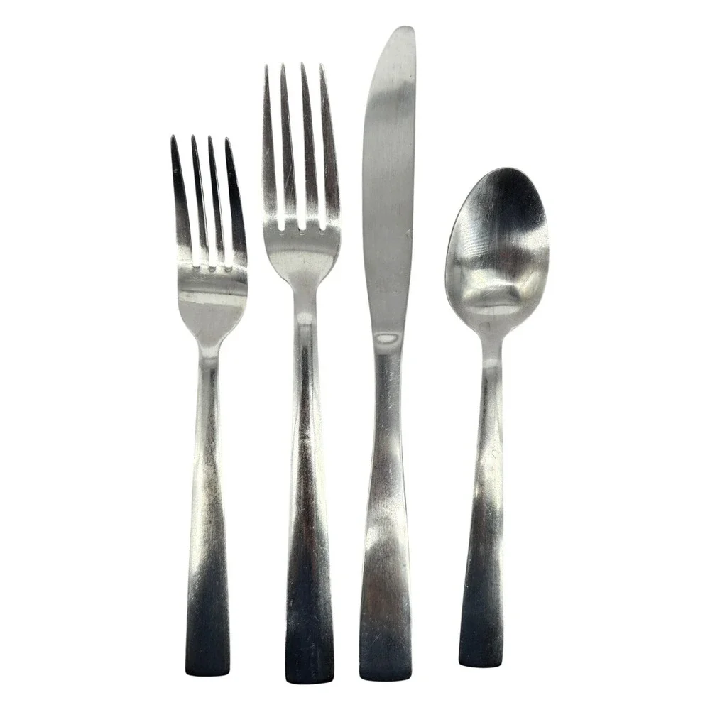 Gibson 34pc Flatware Set Stainless Steel Modern‎ Tapered Silverware Utensils